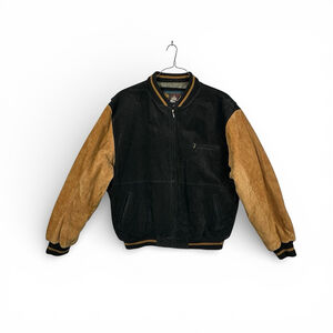 Horizon Vintage Black and tan Leather Jacket Size XXL - damaged